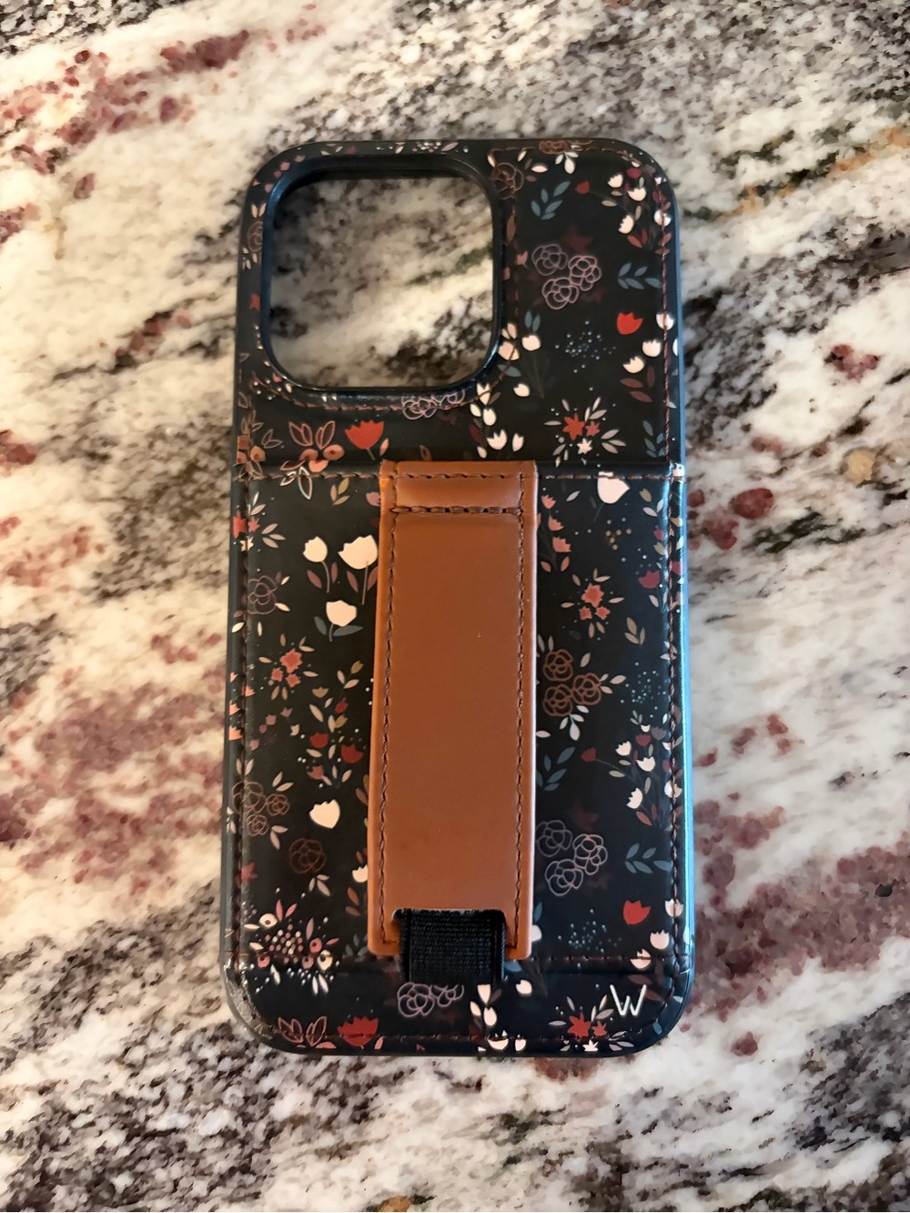 Walli Cases Floral shimmer Black Phone Case